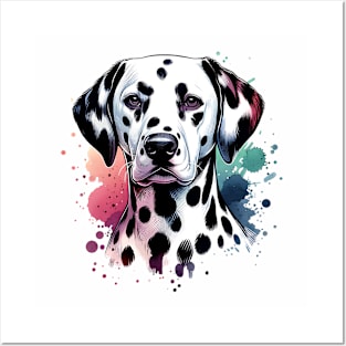 Dalmatian Dog Watercolor Artwork Posters and Art